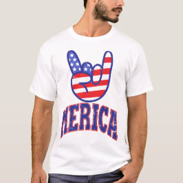 Camiseta Rock Merica Graciosa Amo América 4 De Julio