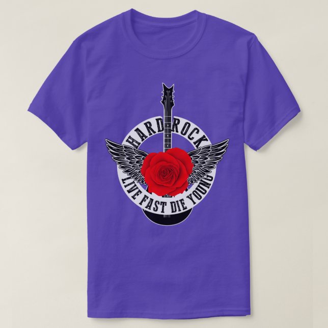 Camiseta Rock metalizado Guitarra Wings Heavy Rock Roll (Diseño del anverso)