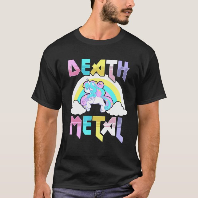 Camiseta Rock Metalizado Magico Unicornio Y Rollo P (Anverso)