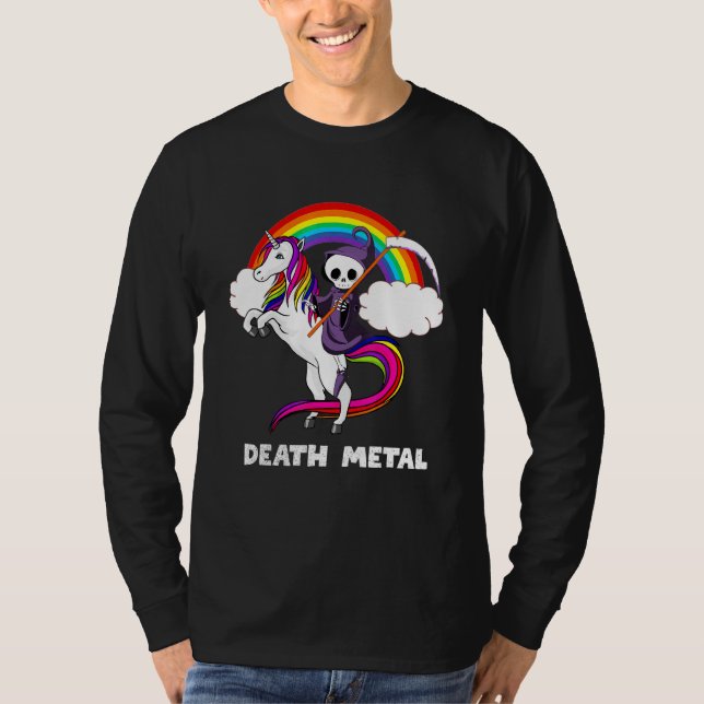 Camiseta Rock Metalizado Muerte Amor Arcoiris Grim Reaper R (Anverso)