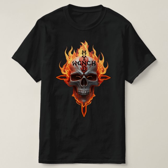 Camiseta Rock Metalizado Pesado Y Flores De Banda De Música (Diseño del anverso)