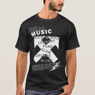 Camiseta Rock Music   Blanco y negro