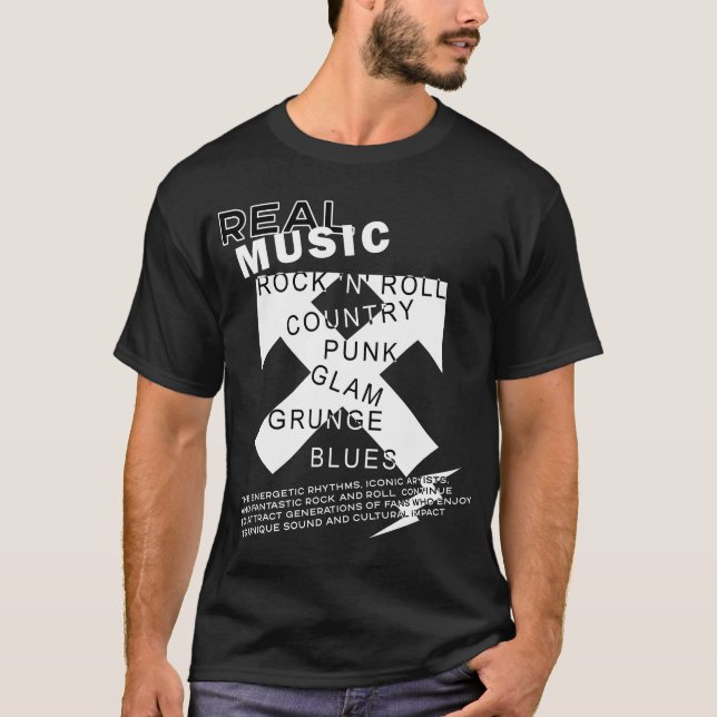 Camiseta Rock Music | Blanco y negro (Anverso)