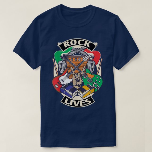 Camiseta Rock Music Lives  (Diseño del anverso)