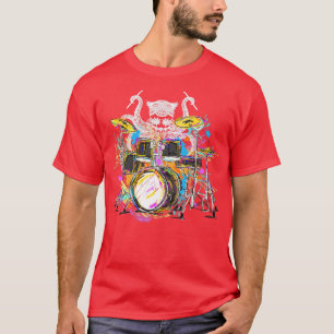 Camiseta Rock Music Octopus Drummer