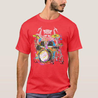 Camiseta Rock Music Octopus Drummer