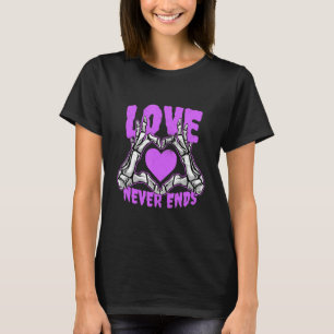 Camiseta Rock Music Rocker Purple Skeleton Hands