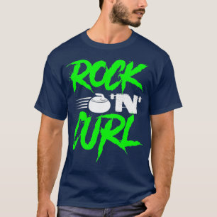 Camiseta Rock N Curl Gracioso Hielo Curling Rock Pun Curlin
