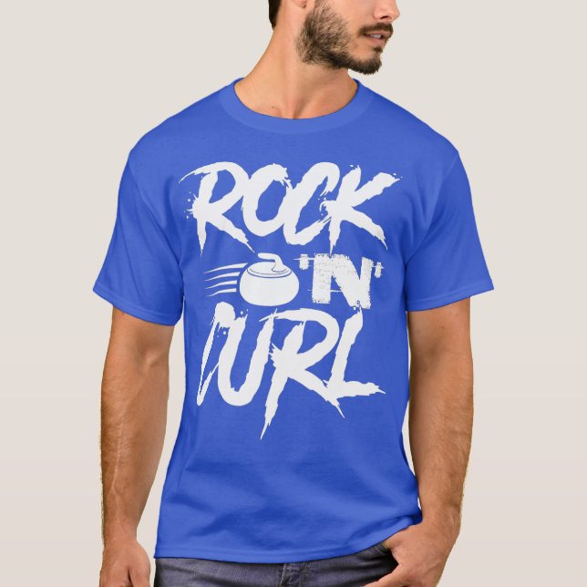 Camiseta Rock N Curl White Funny Hice Curling Rock Pun (Anverso)