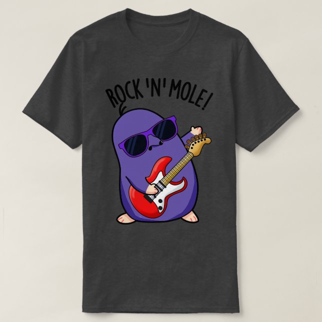 Camiseta Rock N Mole Funny Animal Pun 1 (Diseño del anverso)