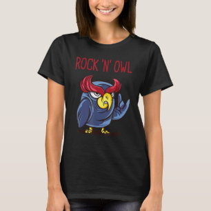 Camiseta Rock N Owl Devil Horns Rock And Roll Heavy Met