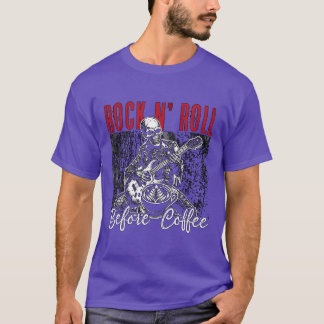 Camiseta Rock N Roll Antes del Café Música de los 80 Amante