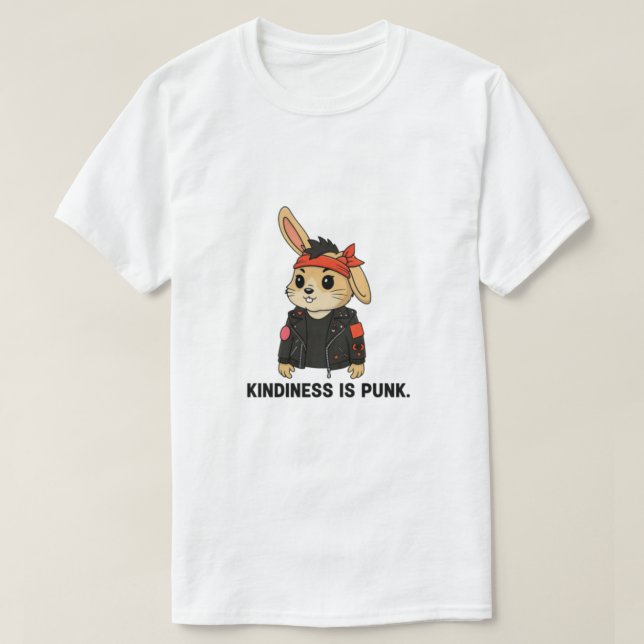 Camiseta Rock ’n’ Roll Bunny – Cute but Wild T-Shirt (Diseño del anverso)