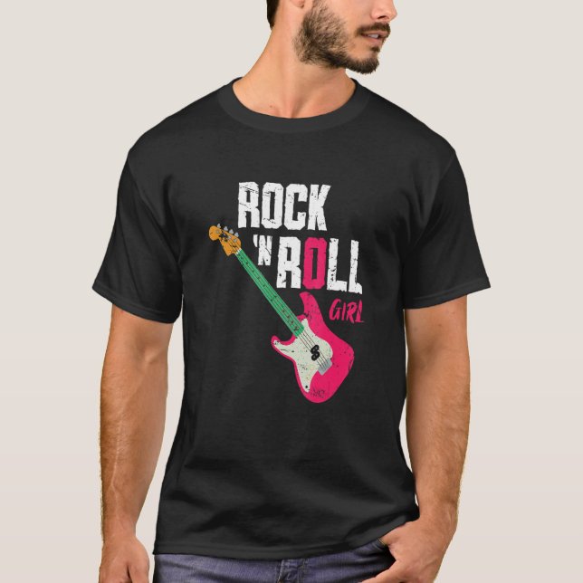 Camiseta Rock N Roll Chica Guitar (Anverso)