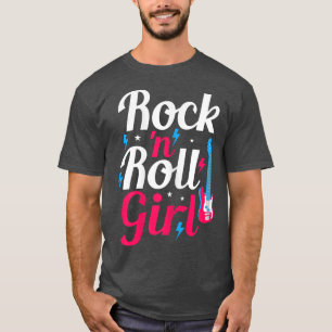 Camiseta Rock N Roll Chica Retro Guitarra Fiesta temática d