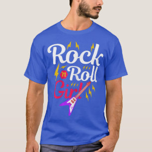Camiseta Rock N Roll Chica Retro Guitarra Fiesta temática d