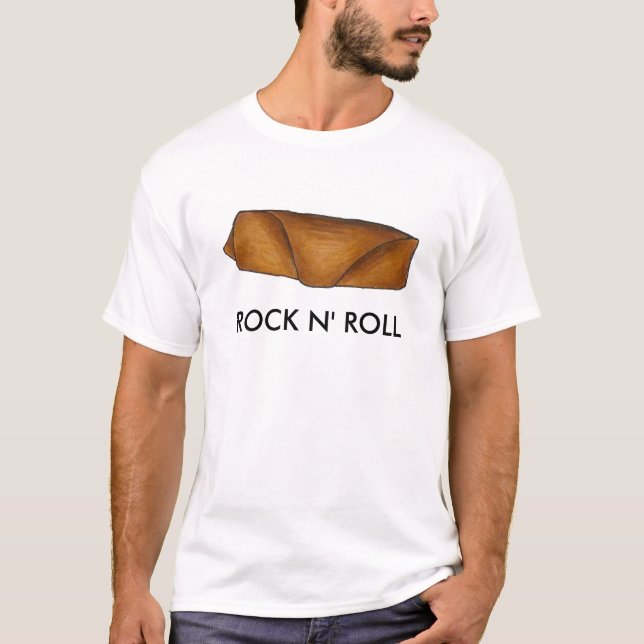 Camiseta Rock n' Roll Eggroll Chino Taking Food Egg Roll (Anverso)