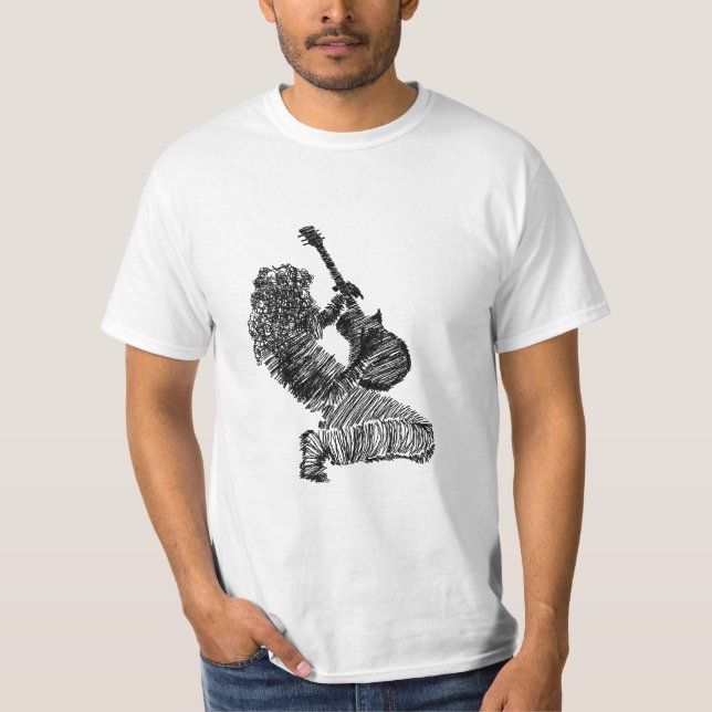 Camiseta Rock N Roll Guitar Player T-Shirt I Love Rock (Anverso)