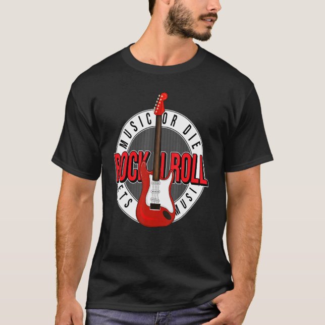 Camiseta Rock N Roll Guitar Retro (Anverso)