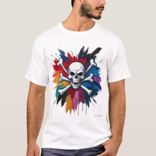 Camiseta Rock 'n' Roll Mural Skull