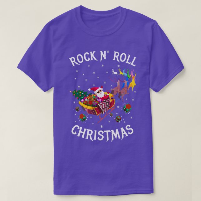 Camiseta ROCK N ROLL NAVIDADES Black  (Diseño del anverso)