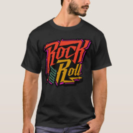 Camiseta Rock n Roll retro años ochenta tipo vintage