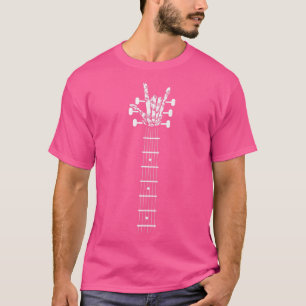 Camiseta Rock n Roll Skeleton Hand Guitar Halloween1088