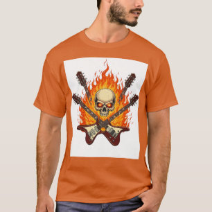 Camiseta "Rock 'n' Roll Skull & Guitar T-Shirt - Símbolo de