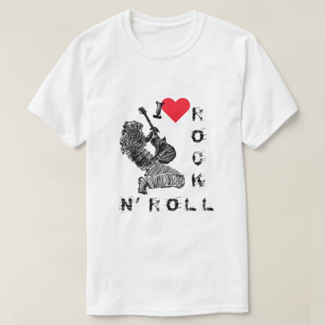 Camiseta Rock N' Roll T-Shirt Rock Guitar Player (Diseño del anverso)