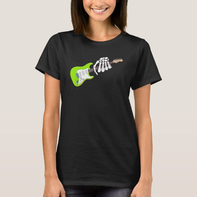 Camiseta Rock On Guitar Neck - With A Sweet Rock & Roll Ske (Anverso)