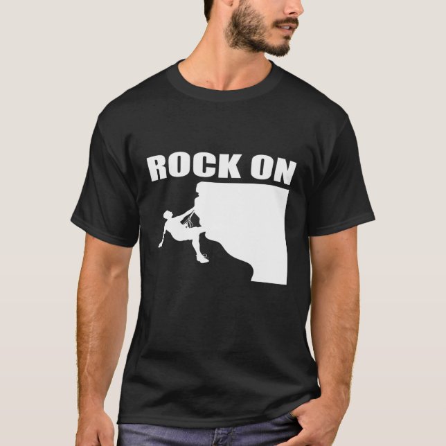 Camiseta Rock On Mountain Climbing Para Escaladores Rock (Anverso)