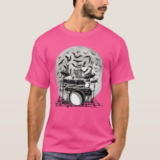 Camiseta Rock On Rock Concert Skeleton Drummer Punk Music M