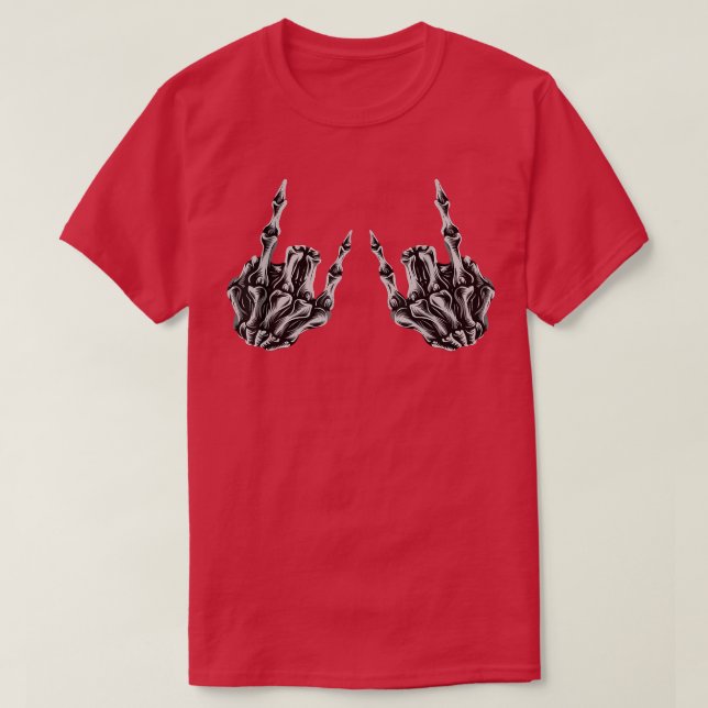 Camiseta Rock On Rock Star Skeleton Hands  (Diseño del anverso)