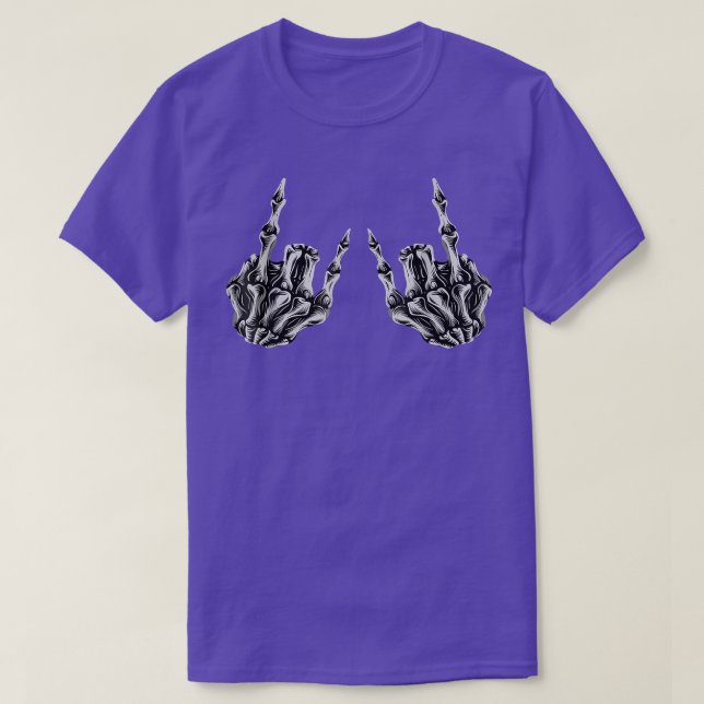 Camiseta Rock On Rock Star Skeleton Hands Costume Gracioso  (Diseño del anverso)