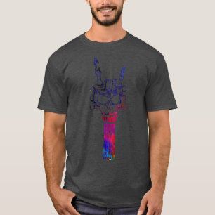 Camiseta Rock On Skeleton Hand