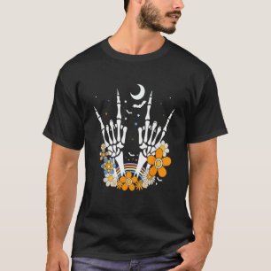 Camiseta Rock On Skeleton Hand Gestea Rock Duro En Skele