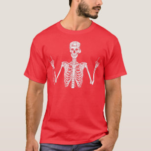 Camiseta Rock On Skeleton Hands Rockear mano divertida Hipp
