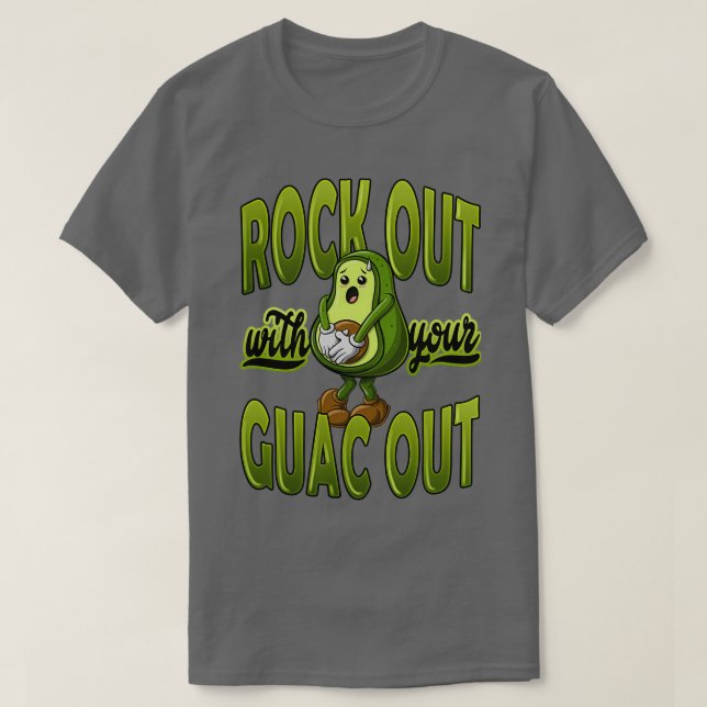 Camiseta Rock out con tu aguacate de Guac Out (Diseño del anverso)