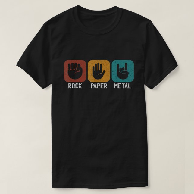 Camiseta Rock Paper Metal Funny Music Lover Shirt (Diseño del anverso)