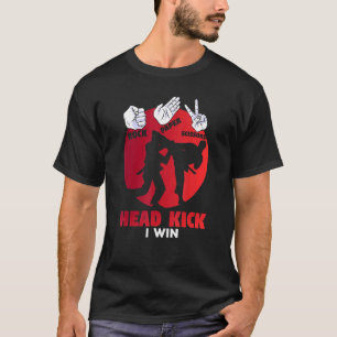 Camiseta Rock Paper Scissors Head Kick I Win