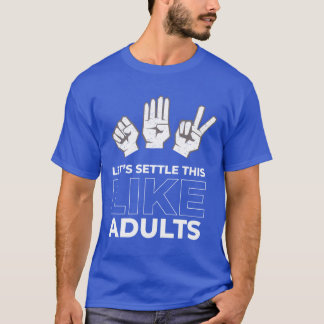 Camiseta Rock Paper Scissors Like Adults retro