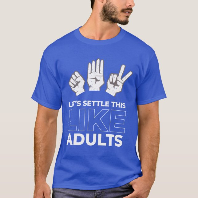 Camiseta Rock Paper Scissors Like Adults retro (Anverso)