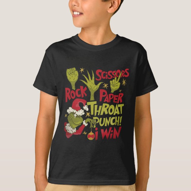 Camiseta Rock Paper Scissors Throat Punch I Win Funny Chris (Anverso)