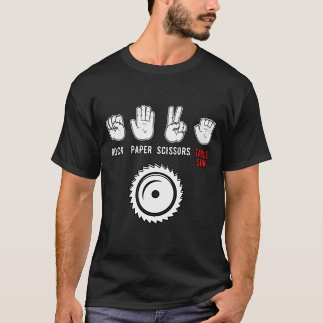 Camiseta Rock Paper Scissorsable Saw Woodworking boy (Anverso)