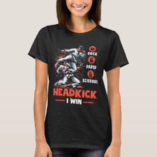 Camiseta Rock Paper tijera cabeza ganadora Funny Taekwondo