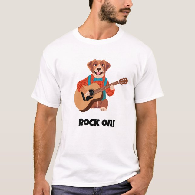 Camiseta Rock! Perro/Música divertida (Anverso)