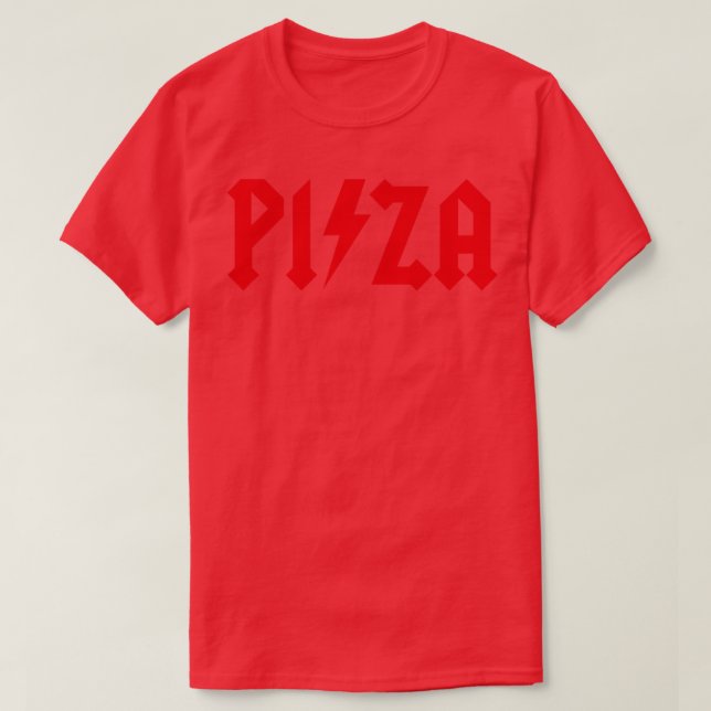 Camiseta Rock Pizza Rock Hard Rock n roll Pizza (Diseño del anverso)
