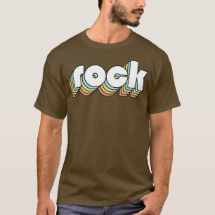 Camiseta Rock Retro Rainbow Typography Style falso