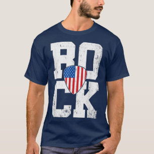 Camiseta Rock retro vintage Púa de guitarra de la bandera e
