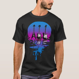 Camiseta Rock retro vintage Sunset rock n Roll Guitar